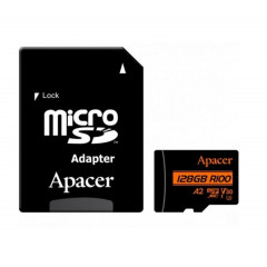 microSDXC (UHS-1 U3) Apacer A2 128Gb class 10 V30 (R100MB/s, W80MB/s) (adapter SD) (AP128GMCSX10U8-R)