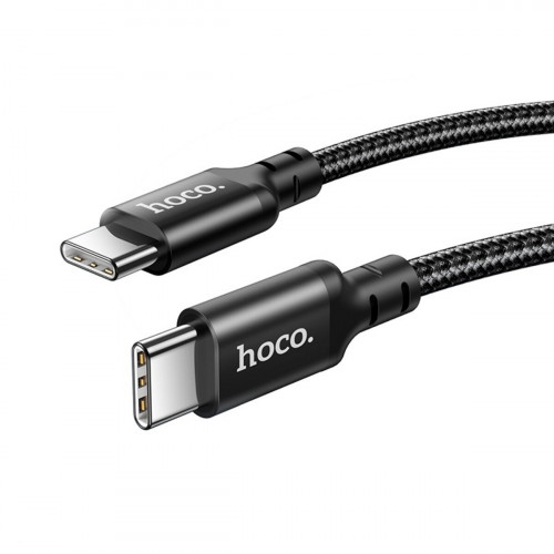 Кабель HOCO X14 Type-C to Type-C 60W, 1m, nylon, aluminum connectors, Black
