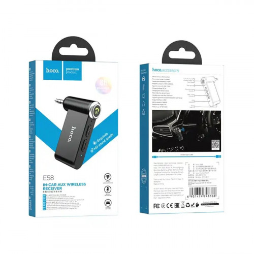 Bluetooth-ресивер HOCO E58 Magic music car AUX BT receiver Black