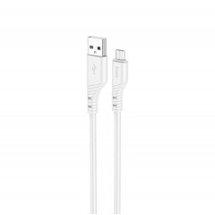 Кабель HOCO X97 Crystal color silicone charging data cable Micro white (6931474799838)