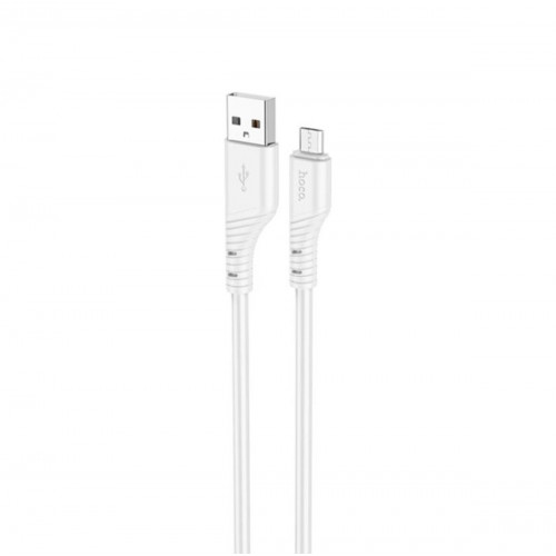 Кабель HOCO X97 Crystal color silicone charging data cable Micro white (6931474799838)