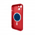 Чохол для смартфона AG Glass Matt Frame Color MagSafe Logo for Apple iPhone 14 Cola Red