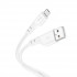 Кабель HOCO X97 Crystal color silicone charging data cable Micro white (6931474799838)