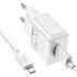 Мережевий зарядний пристрій HOCO C106A Leisure single port charger set(Micro) White