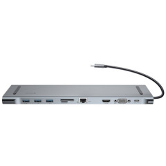 USB-Hub Baseus Enjoyment Series Type-C Notebook HUB Adapter （GrayPD/HDMI/VGA/RJ45/SD/USB*3/Adapter ) (CATSX-F0G)