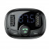 АЗП з FM-модулятор Baseus T typed Bluetooth MP3 charger with car holder（Standard edition）Black