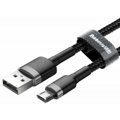 Кабель Baseus Cafule Cable USB For Micro 1.5A 2m Gray+Black (CAMKLF-CG1)