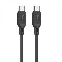 Кабель HOCO X90 Cool 60W silicone charging data cable for Type-C to Type-C Black (6931474788467)