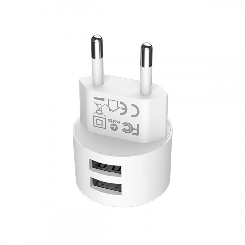 Мережевий зарядний пристрій BOROFONE BA23A Brilliant dual port charger set(Type-C) White