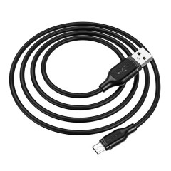 Кабель BOROFONE BX42 USB to Micro 2.4A, 1m, silicone, TPE connectors, Black (BX42MB)