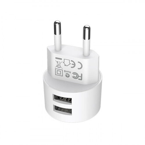 Мережевий зарядний пристрій BOROFONE BA23A Brilliant dual port charger set(Lightning) White
