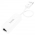 Кабель-перехiдник HOCO UA22 Acquire USB ethernet adapter(100 Mbps) White