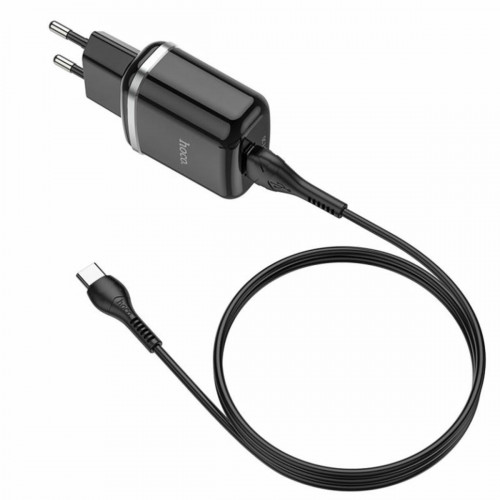 Мережевий зарядний пристрій HOCO N3 Special single port QC3.0 charger set(Type-C) Black