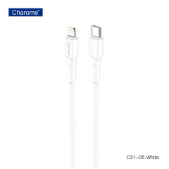 Кабель CHAROME C21-05 USB-C to Lightning  charging data cable White (6974324910540)