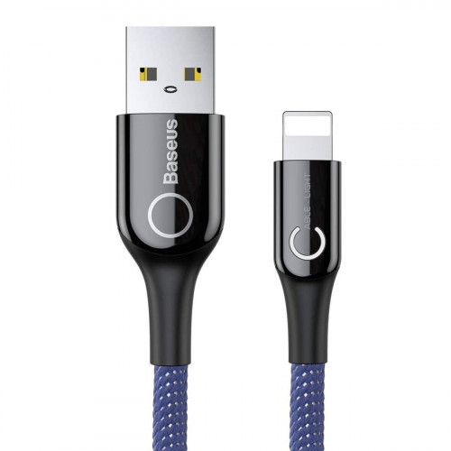 Кабель Baseus C-shaped Light Intelligent power-off Cable 2.4A 1M Blue