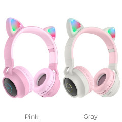 Навушники HOCO W27 Cat ear wireless headphones Grey (6931474718457)