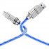 Кабель HOCO U113 Solid 100W silicone charging data cable Type-C Blue