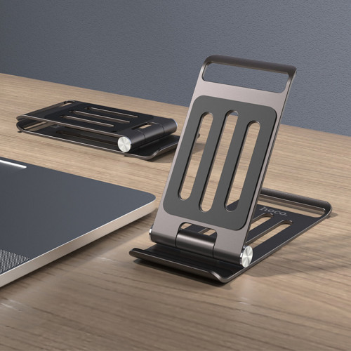 Тримач для мобільного HOCO PH49 Elegant metal folding desktop holder Gray