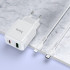 Мережевий зарядний пристрій HOCO N5 Favor dual port PD20W+QC3.0 charger set(C to iP) White