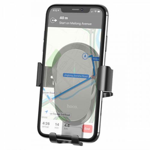 Тримач для мобільного HOCO CA105 Guide three-axis linkage wireless charging car holder Black