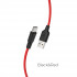 Кабель HOCO X21 Plus USB to Type-C 3A, 1m, silicone, silicone connectors, Black+Red