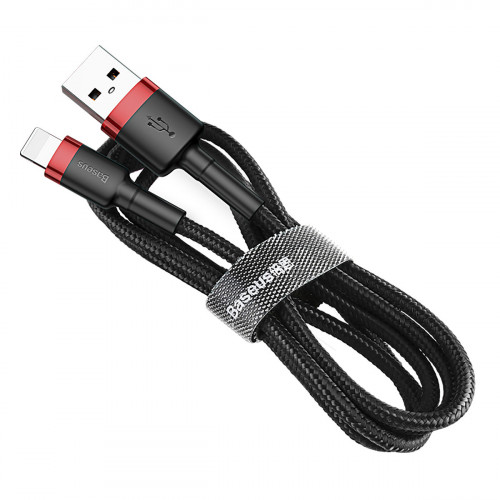 Кабель Baseus Cafule Cable USB For Lightning 2.4A 1m Red+Black