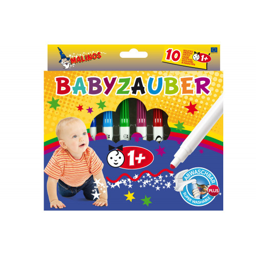 Фломастери дитячі які змиваються для малюків MALINOS Babyzauber 10 шт