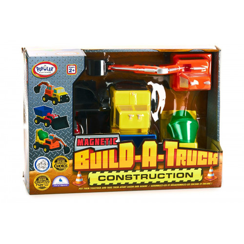 Конструктор для маленьких POPULAR Playthings Build-a-Truck машинки (бетономішалка, вантажівка, бульдозер, екскаватор) 