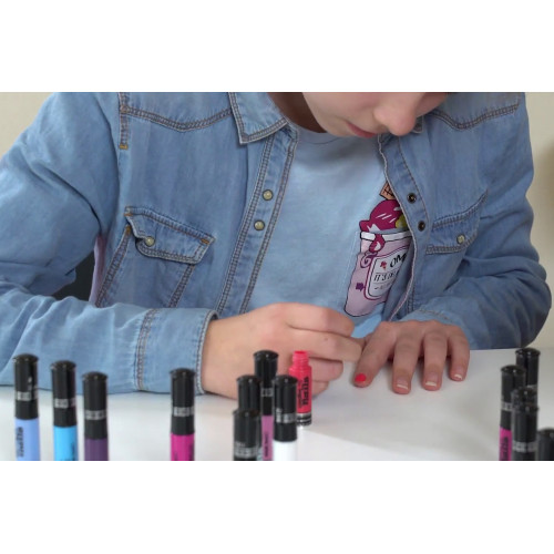 Дитячий лак-олівець для нігтів Malinos Creative Nails на водній основі (2 кольори Білий + Малиновий)